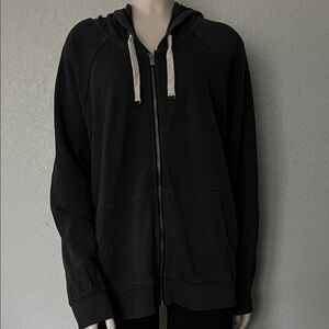 Athleta Women’s XL Black Gray Zip Up Hoodie Lightweight Jacket